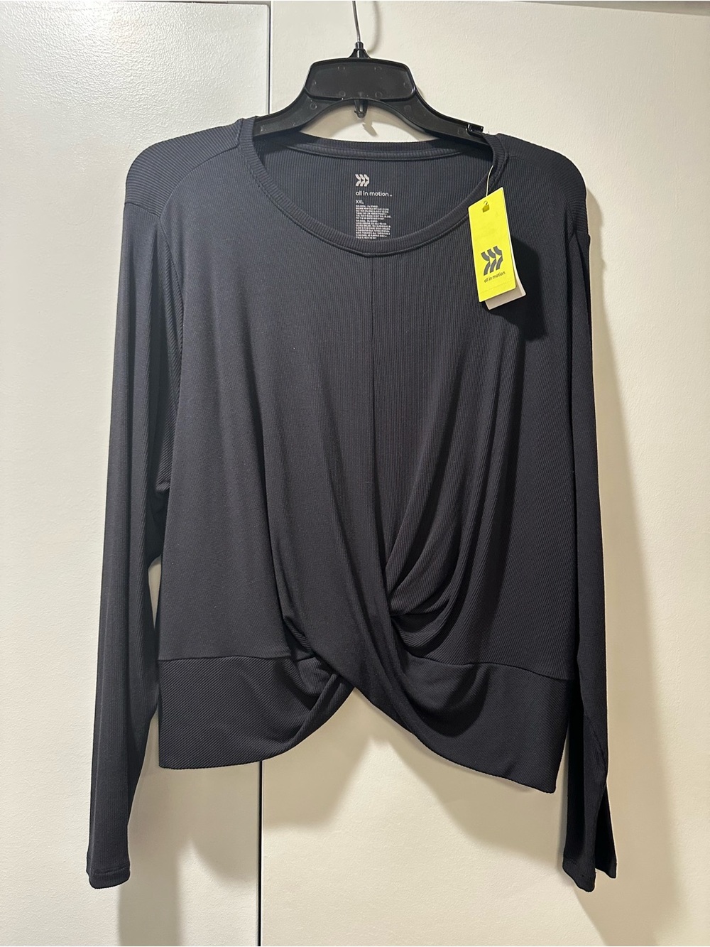Target Black Long Sleeve Twist-Front Top